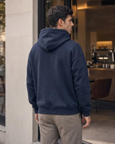 Image of Nobero Heavy Duty Oversized Solid Hoodie for Men | Hoodies for Men | Oversized Fit | Solid Colour | Thick Fleece Fabric | Drawstring Hood