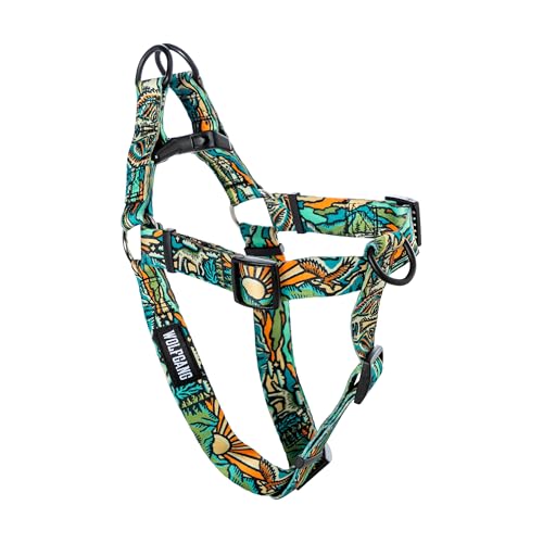 Wolfgang Heavy Duty Adjustable Dog Harness, Pull-Tested to Over 800 lbs for Walking & Training, WildWolf Print, Medium