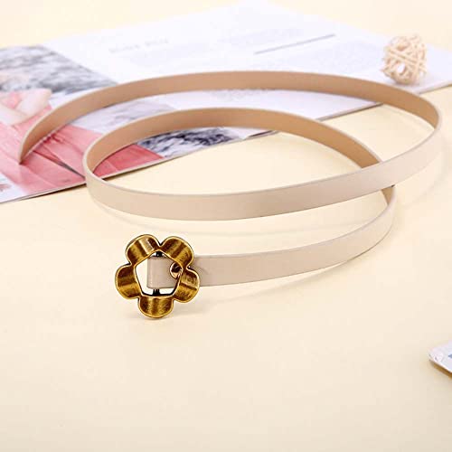 KUAIZI Cinto feminino de moda simples elástico cor doce estudante cinto flor cabeça cintura cinto je