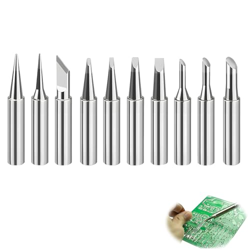 10 Stück Lötspitzen 900M, 900M-T Lötspitzen Set Lötspitze Ersatzlötspitzen für Lötstationen Lötkolbenspitzen Bleifreie Hochwertige Lötspitzen für Elektronikreparaturen und Heimwerkerprojekte