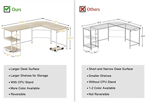 L shaped executive office desk