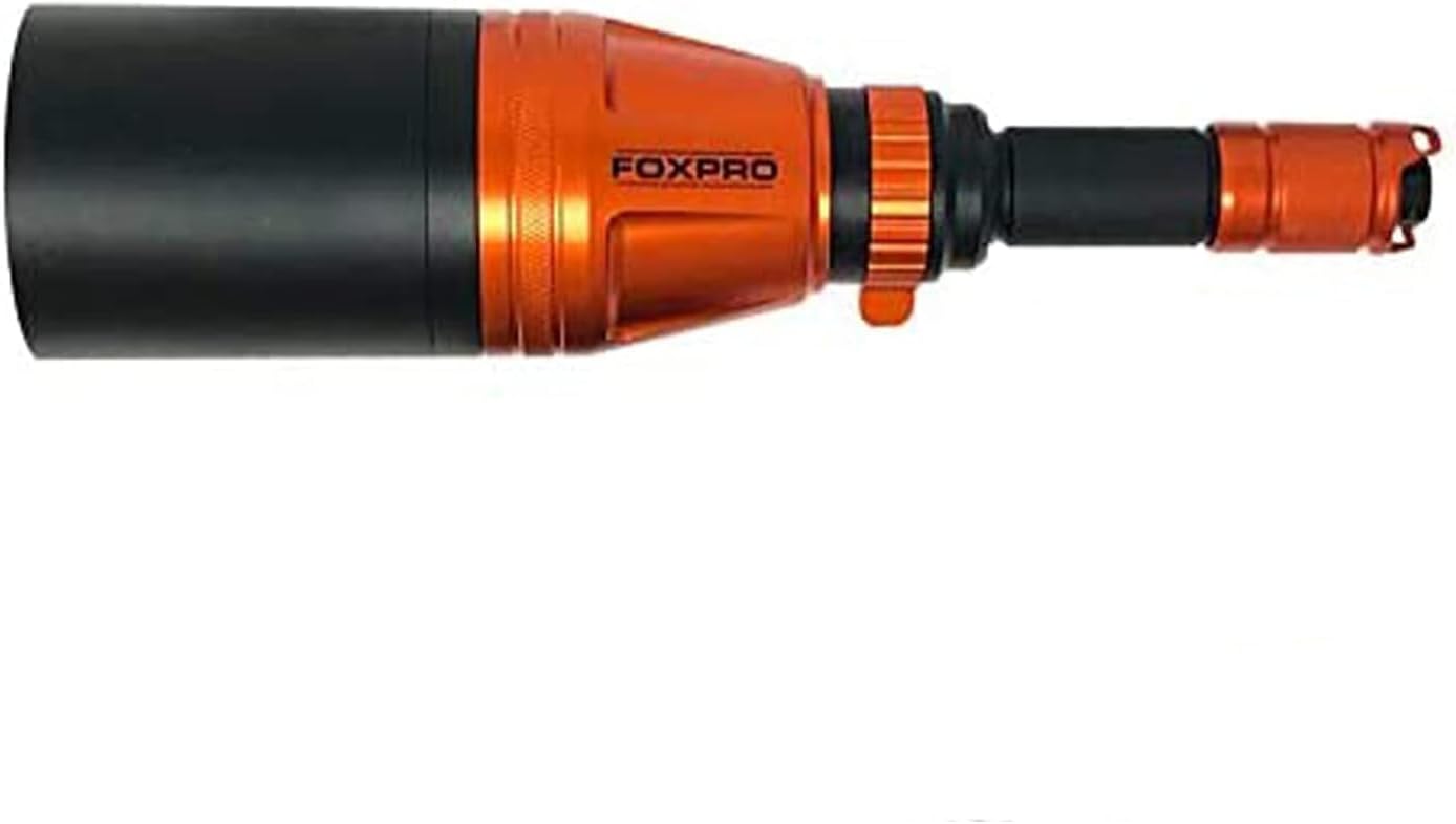 - FOXPRO Gunfire Hunting Light, Handheld or Weapon-Mounted, with IR, White, and Green Illumination Options (No Red): GUNFIRE-G-W-IR
