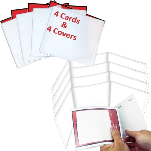 Mahmahfu 2026 Mah Jong Card Sleeve Protector – 4Pcs Mah Jong Ruler Covers with 4Pcs Rule Cards, Fit Small Print Size(6 in x4.7 in), Durable Plastic Holder for Rule Cards (Transparent) - image 1