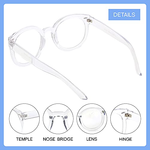 Image of zeroUV - Round Retro Oversized Sunglasses for Women with Colored Mirror and Neutral Lens 53mm