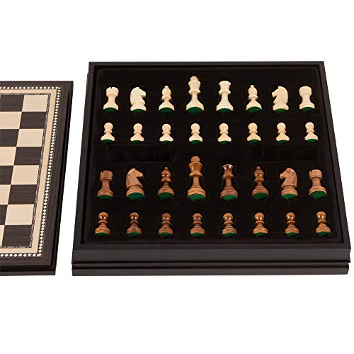Kavi Inlaid Wood Chess Board Game with Weighted Wooden Pieces, Large 18 x 18 Inch Set - Thumbnail 3