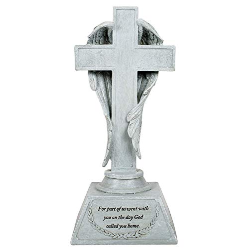 God Called You Home Angel Wings Bereavement 10 inch Stone Tabletop Cross
