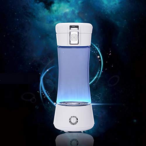 VICARKO Portable Hydrogen Water Bottle Ionized Water Generator 3-Min Healthy Water Maker and Purifier, Anti-Aging, Energetic, Sports, Rechargeable Battery, 250 Milliliter, White