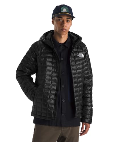 The North Face Men's Thermoball Hooded Jacket | Lightweight, Wind & Water Resistant, Synthetic Insulation & Adjustable Hood, TNF Black, Medium