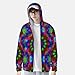 Men's UPF 50+ Full Zip Light Jacket Hooded Long Sleeve Cooling Shirt with Pocket Hiking Fishing Outdoor Performance, Compatible with Colorful Mandala Art Flower Tie Dye