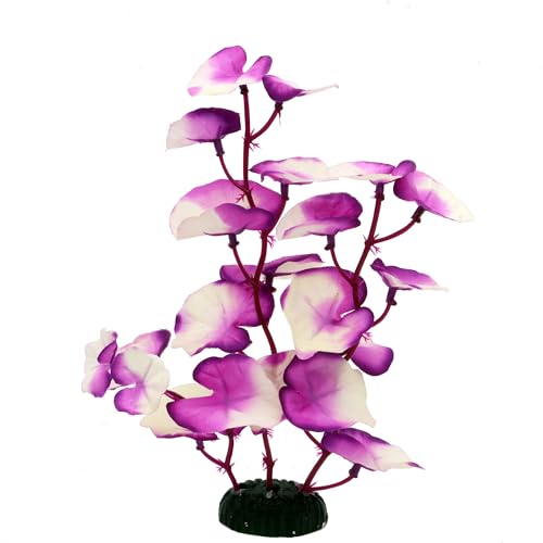 Image of Silk Aquarium Plants for Betta Fish Tank, Purple-White, 8 Inch | 2 Pcs, Aquatic Water Grass Decoration, Small