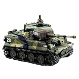 HJKLMM 戦車 ラジコン1/72ドイツのティーガーI戦車2.4GHzリモートコントロールミニ戦車、回転砲塔と音付き (D)