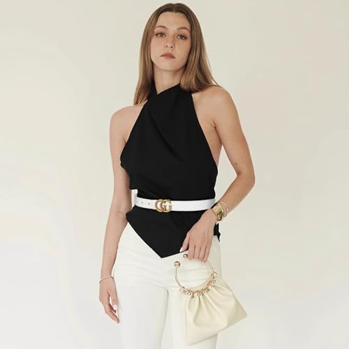 Image of Aurolran Women's Leather Belt with Buckle - Ideal for Dresses, Jeans, and Coats
