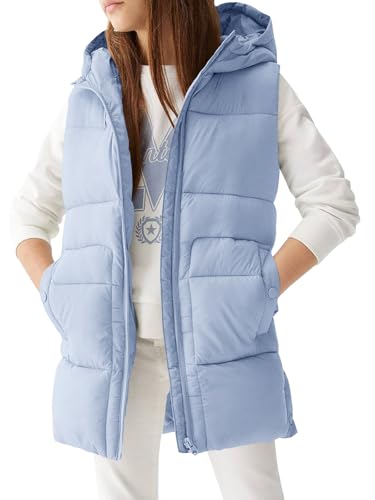 Meikulo Girls Lightweight Puffer Vest Casual Stand Collar Sleeveless Jacket Kids Hooded Quilted Gilet With Pockets cover