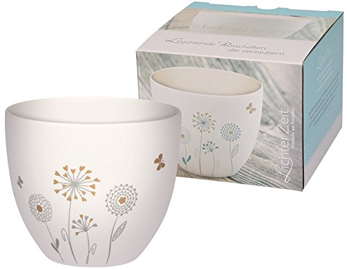 LichterZeit "Sei behütet": Windlicht aus Porzellan