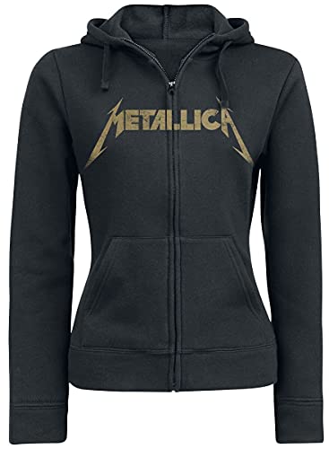 Sweat-shirt zippé à capuche Metallica Iron Cross femme coupe standard noir
