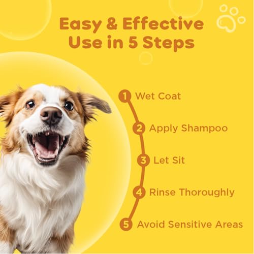 Image of Pil Tick & Flea Dog Shampoo 500 Milliliter|Ditch to Itch Dog Shampoo for Pomeranian, Puppy, Rottweiler Adult, German Shepherd, Labrador & Golden Retriever|Medicated Pet Shampoo for Dogs