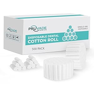 Pruvade Dental Gauze Rolls | 500 Pack | Cotton Rolls, Super Absorbent Nosebleed Plugs, 1.5” Rolled Cotton for Mouth | Comfortable and Flexible Mouth Cotton Rolls, Non-Sterile Gauze| 500 Pack