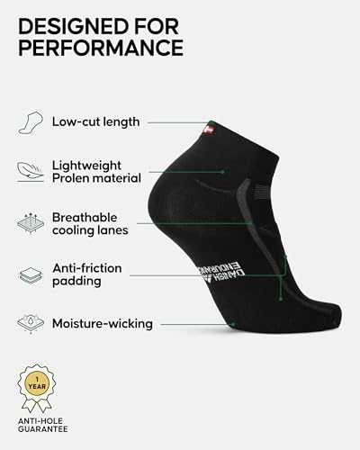 Image of DANISH ENDURANCE Low-Cut Cycling Socks, Fast-Dry, Men & Women, 3-Pack | Low-Cut Cycling Socks, Fast-Dry & Cushioned Fit for Road Cycling, MTB & Summer Rides, Unisex