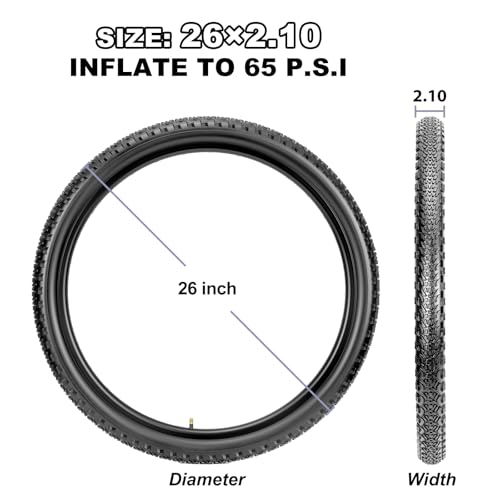 2-Pack Mountain Bike Tires & Tubes Set: 26/27.5/29-Inch