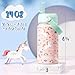 Fimibuke Kids Insulated Water Bottle, 14oz BPA FREE 18/8 Stainless Steel Travel Tumbler Double Wall Vacuum Leak Proof Kids Cup with Straw Metal Water Bottle for School Boys Girls(1 Pack, UNICORN)