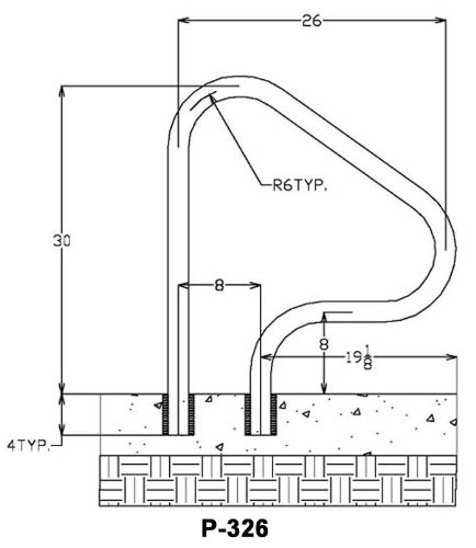 Barandal para piscina SAFTRON P-326-RTD-G gris 30 pulg alto miniatura 3