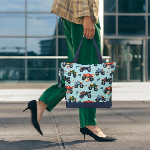 Image of NGIL Medium Top Zipper Closure Canvas Tote Bag with Attached Matching Coin Purse For Moms and Nurses