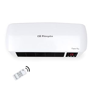Orbegozo SP 6000, Calefactor baño, 2000 W, 2 niveles de calor, elementos cerámicos PTC, programación diaria semanal, termostato digital, mando a distancia, protección sobrecalentamiento, color blanco