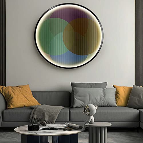 Décoration murale en métal A3 23.6in avec appliques murales à télécommande