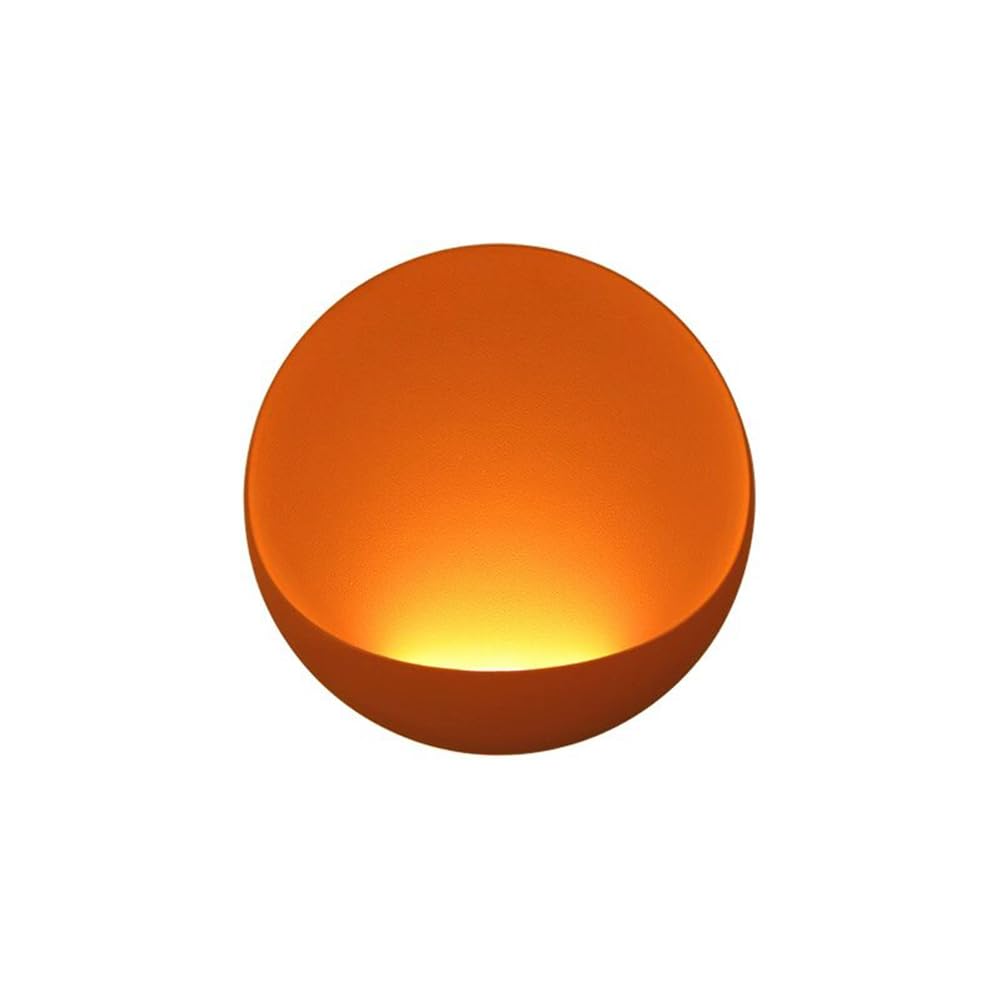 LOGT 7W LED Wall Light (Indoor) 3000K Warm White Round Modern Living Room Light Wall Lighting Aluminium Metal Hallway Lamp Fashionable Decorative Bedroom Lamp Bedsidelamp,Orange