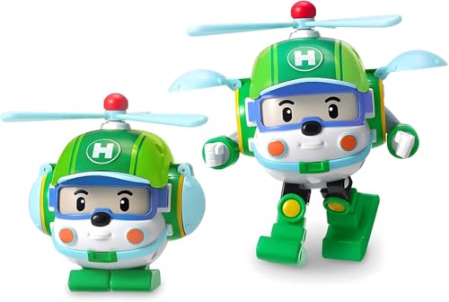 4891813542070 Exost Robocar Poli - Figura transformable Héli - Robot o Helicóptero - 10 cm - Juego Infantil