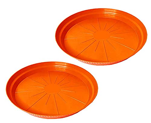Oshi Greens 12 inches Plastic Garden Flower Planter Pot Saucer Base Trays Round for Holding Water Drips and Soil (Set of 2), Base Container Holding Small Plants Indoor Outdoor Gardening (Orange) (B09G74JVSN) Amazon Price History, Amazon Price Tracker