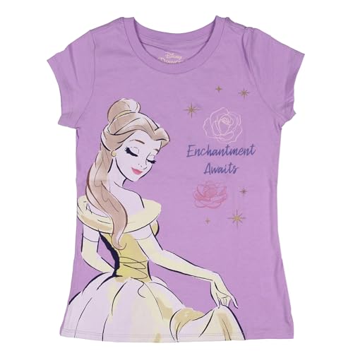 Disney Princess Girls' Belle Enchantment Awaits Graphic Print Kids T-Shirt