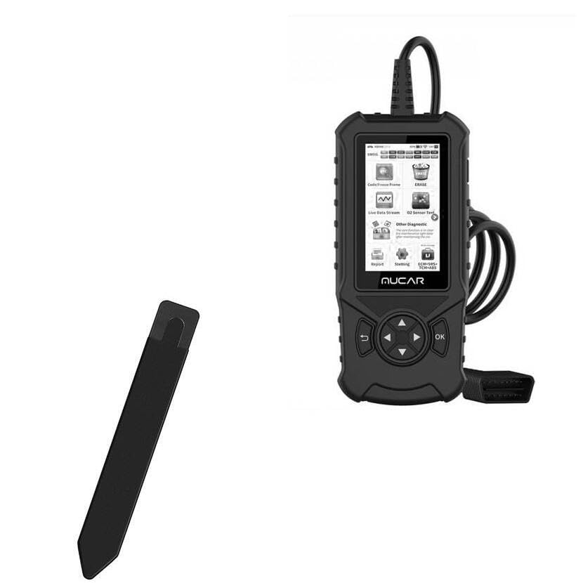 BoxWave Stylus Pouch Compatible with Mucar CDE900 (4 in) - Stylus PortaPouch, Stylus Holder Carrier Portable Self-Adhesive - Jet Black