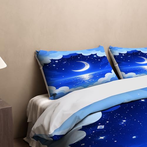 Housse de couette 220x240 anti-glissement parure de lit zippée ciel étoilé - 6