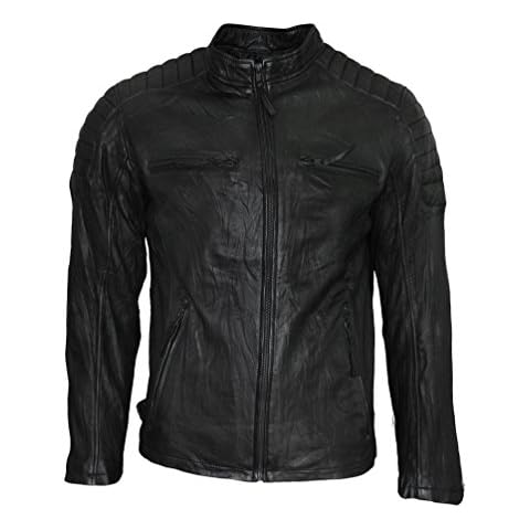 ROCK-IT Apparel Chaqueta de cuero Pit para hombre Cover