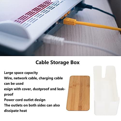 Caja Organizador Grande para Gestión de Cables con Tapa, Organizador de Cables para Regletas, Cargadores y Extensiones - Bajo Escritorio, Uso en Oficina y Hogar (12.2x5.6x5 in) miniatura 3