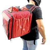 Capa Mochila Bag para Delivery e Entrega de Pizza Lanche Marmita sem Isopor 45 Litros para Motoboy Moto Aplicativo (Vermelho)