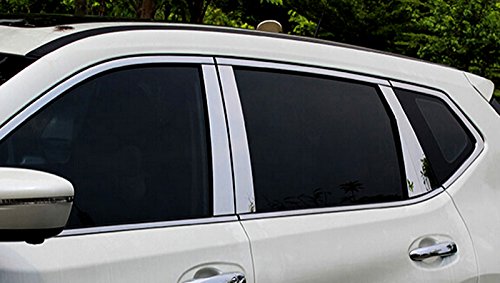 Chrome Mirror Pillar Post Window Trim Cover For Nissan Rogue 2014-2020 – UV-Treated Adhesive Set