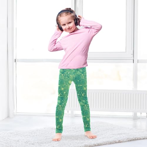 KLL Green Glitter Texture Toddler Baby Girl Cotton Pants Comfortable High Waisted Yoga Pants Running4