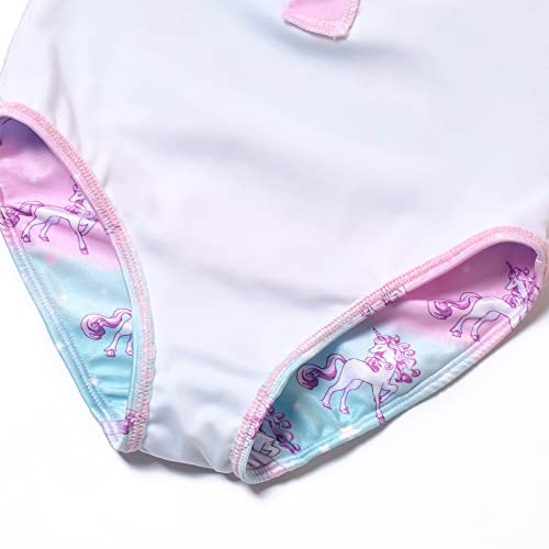 Unicorn Rashguard For Girls Size 8 9 One-Piece Swimsuits Kids Zipper Swimwear #TOP5