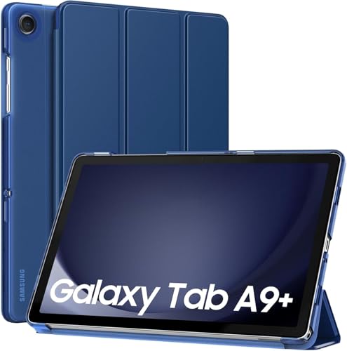 Image of EDNITA Cover for Samsung Galaxy Tab A9 Plus 11 inch Case Cover, Smart Flip Case Cover for Samsung Galaxy Tab A9+ 11 inch Translucent Back (Dark Blue)