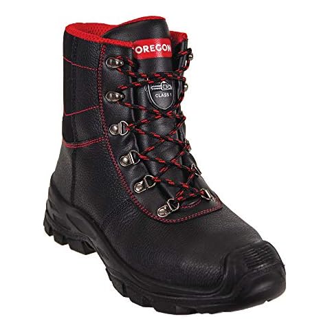 Oregon Sarawak Klasse 1 Kettensägen-Schnittschutzstiefel aus Leder, Stahlkappen, Sicherheits-Arbeitsstiefel, Größe 43 Cover