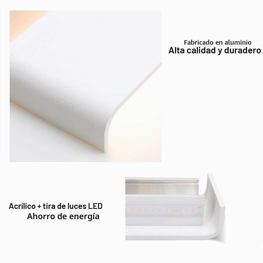 Klighten Lámparas de Pared Led Interior 61cm, 20W Aplique de Pared Arriba Abajo Moderna, Luz de Pared de Aluminio para Salas, Escalera, Dormitorios, Pasillos, 1990 Lumen, Blanco Cálido 3000K, Blanco