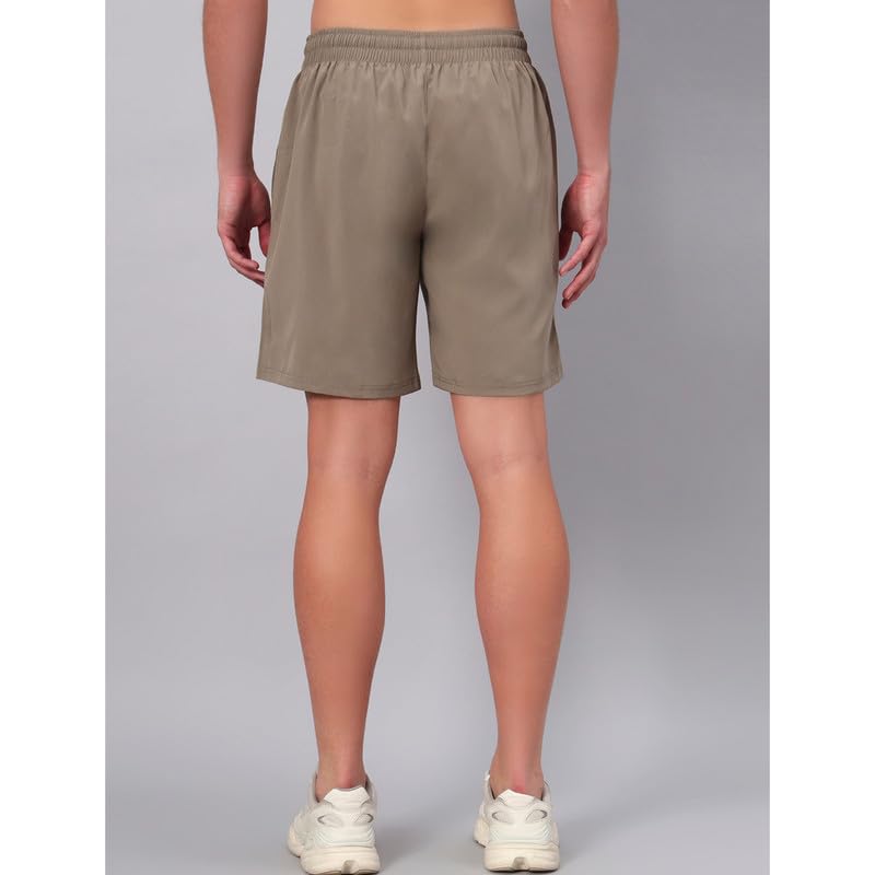 Image of ATICX Polyester Shorts for Men - Quick Dry Lightweight with Zipper Pockets - Gym, Running, Jogging, Training Half Pants for Basketball, Swimming, Badminton, Cycling, Football, Outdoor & Home Wear