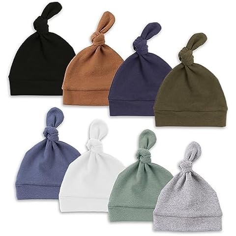 Newborn Hats for Boys Cotton Newborn Beanies Autumn Winter Infant Baby Girls Hat 0-12 Months (M, 8PCS-A) Cover