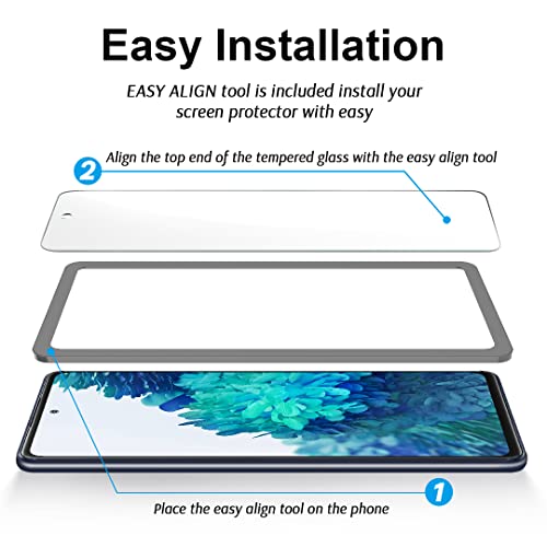 Schutzfolie für Samsung Galaxy S20 FE – 2 Stück Displayschutz und 2 Stück Kamera Panzerglas