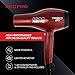 RED PRO 3200 Turbo Pro Detangler AC Hair Dryer, 3 Heat/2 Speed Settings, Cool Shot Button, Powerful Airflow, 3 Additional Styling Attachments with Detangling Pik