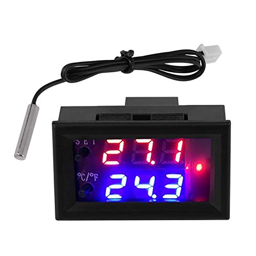Image of ROBOWAY DC12V-50-110℃ W1209WK Digital Thermostat Temperature Control Smart Sensor Waterproof NTC Sensor Voltmeter 1Pcs, (RW-300)