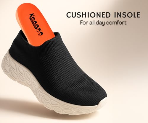 Image of Kraasa Walking Shoes for Men Height Increasing Sports Shoes Ultra Grip Soft Sole Gym Shoes Workout Lightweight Running Shoes for Men
