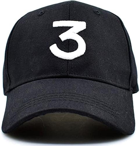 UTOWO Number 3 Baseball-Cap White 3 Embroidered Dad Hat Black Hip-Hop Cap Adjustable